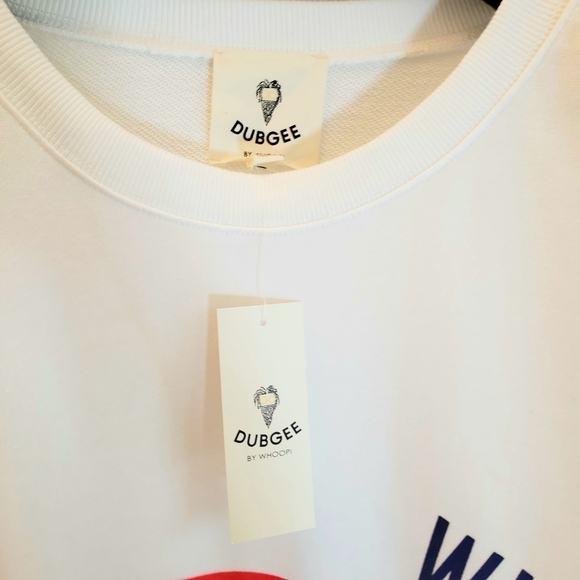 DUBGEE NWT White Graphic Print Pullover Sweater - Picture 8 of 13